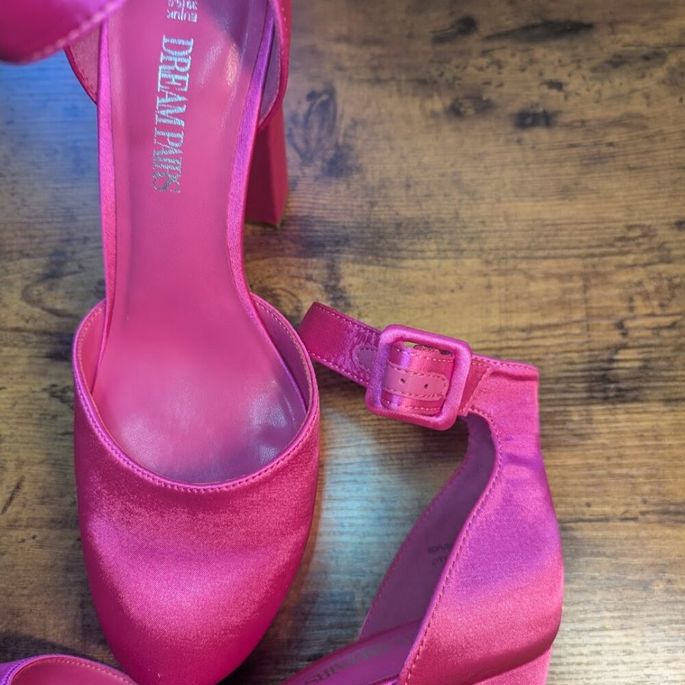 Platform Ankle Strap High Heel Pump Size 8.5 - Picture 6 of 7